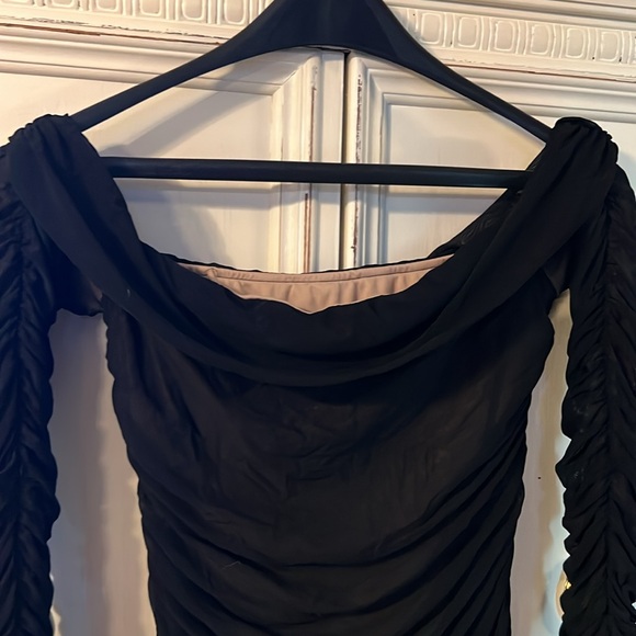 SHEIN black fully lined rushed xl dress - Picture 4 of 5